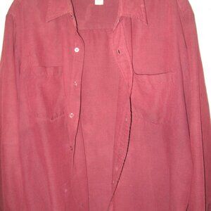 Haband Oxford Button Front Shirt Men's Size XL Brick Red